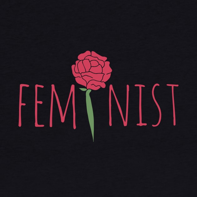 Feminist pink rose by bubbsnugg